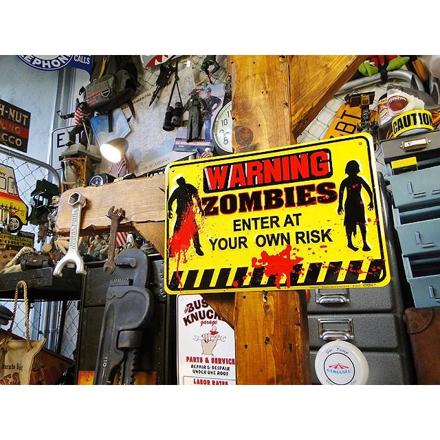 「警告！この先にゾンビいます」　ミニジョーク看板　■ アメリカン雑貨 アメリカ雑貨 | アメリカン レトロ | 02
