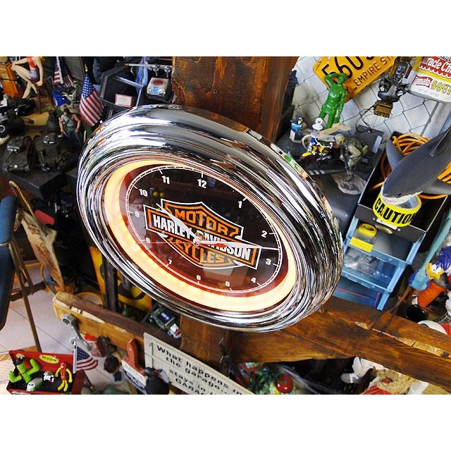 【即納】【在庫あり】　ハーレーダビッドソン　LEDネオンクロック　（バー＆シールド）　■　アメリカン雑貨　アメリカ雑貨 | Harley Davidson | 01