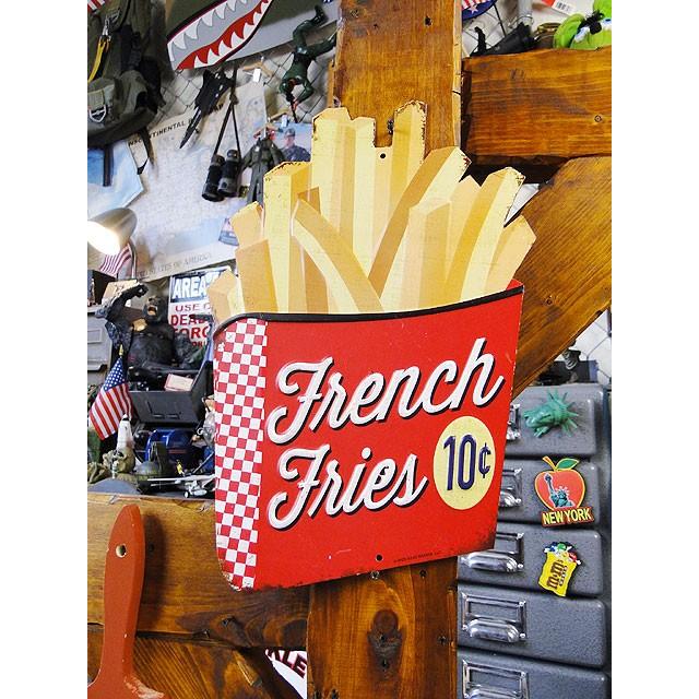 フライドポテト　エンボス　ティンサイン アメリカ雑貨 アメリカン雑貨 サインプレート ティンサインボード | 