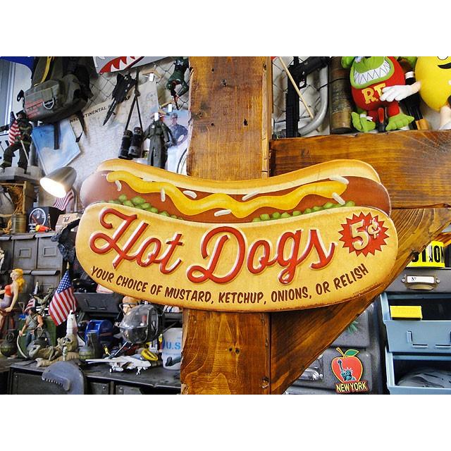 ホットドッグ　エンボス　ティンサイン アメリカ雑貨 アメリカン雑貨 サインプレート ティンサインボード | 