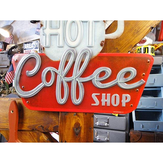 コーヒーショップのエンボス・ティンサイン アメリカ雑貨 アメリカン雑貨 サインプレート ティンサインボード |  | 02