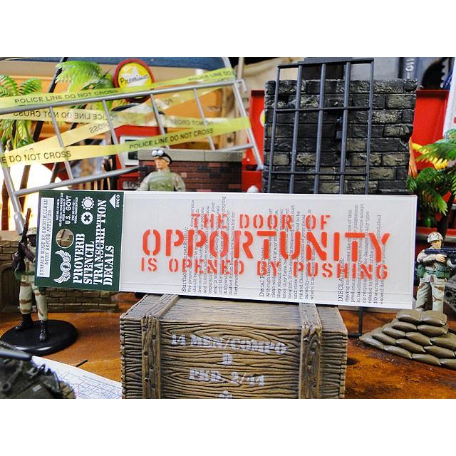 ことわざステンシル転写ステッカー　（チャンスの扉は押すことによって開く）　アメリカ雑貨　アメリカン雑貨　車　シール | アメリカン レトロ