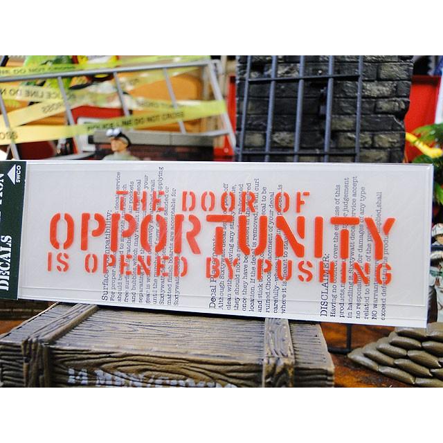 ことわざステンシル転写ステッカー　（チャンスの扉は押すことによって開く）　アメリカ雑貨　アメリカン雑貨　車　シール | アメリカン レトロ | 01