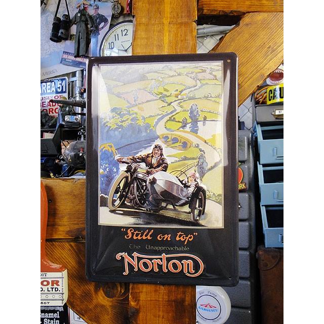 世界のオートバイ　3Dメタルサイン　（ノートン/サイドカー）　アメリカン雑貨　アメリカ雑貨 | 