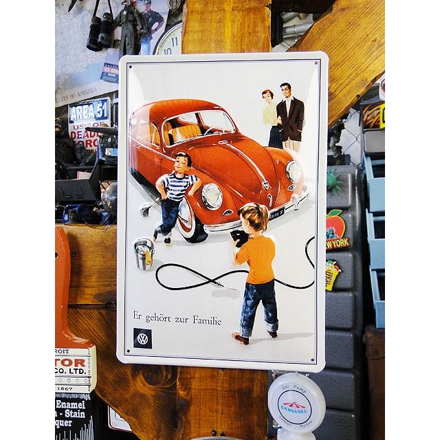 世界の名車＆クラシックカー　3Dメタルサイン　（ビートル/ファミリー）　アメリカン雑貨　アメリカ雑貨 | 