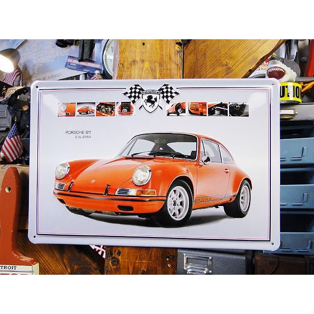 世界の名車＆クラシックカー　3Dメタルサイン　（ポルシェ/911 2.3L ST/SR）　横バージョン　アメリカン雑貨　アメリカ雑貨 | 