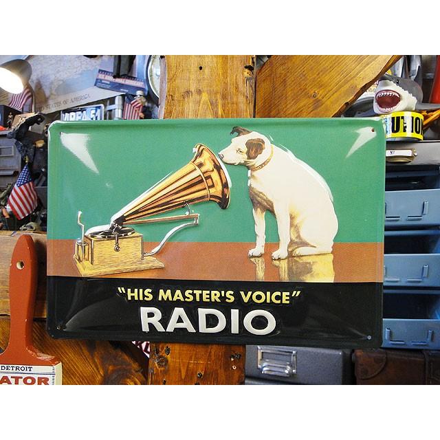 昔のアドバタイジング　3Dメタルサイン　（HMVニッパー/ラジオ）　アメリカン雑貨　アメリカ雑貨 | アメリカン レトロ