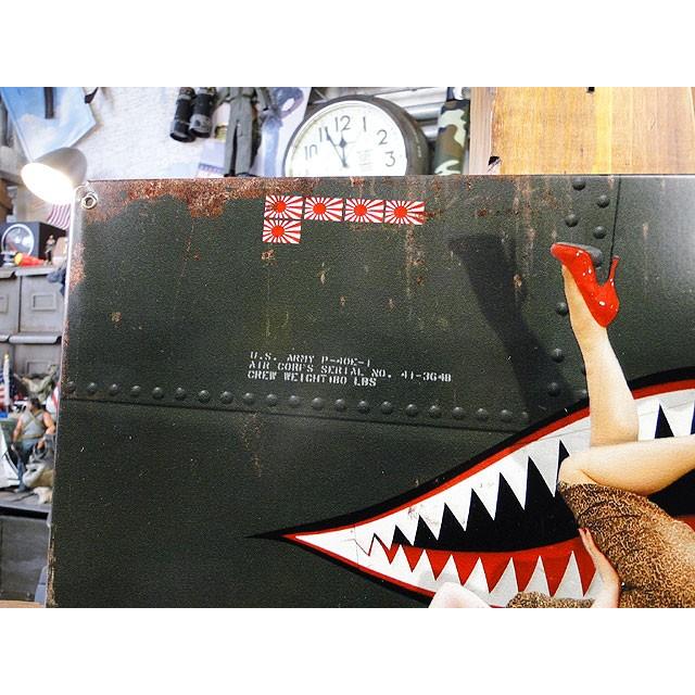 ピンナップガール＆戦闘機　U.S.ヘヴィースチールサイン　（シャークヘッド）　アメリカ雑貨　アメリカン雑貨 | アメリカン レトロ | 01