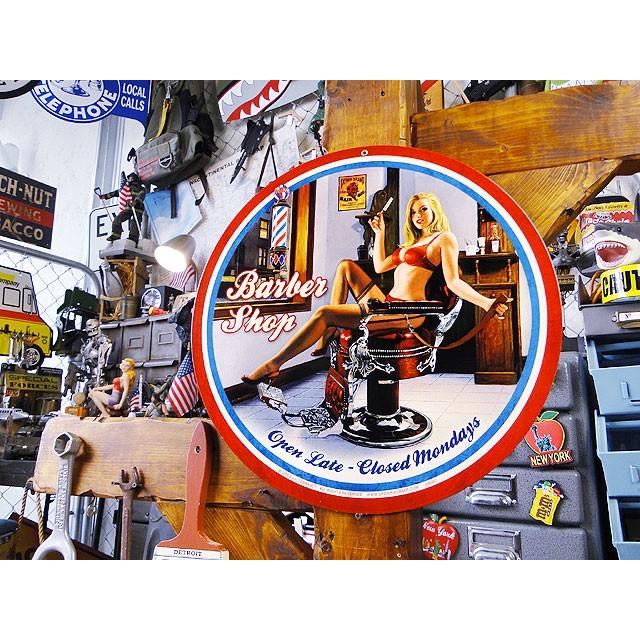 バーバーショップ　ピンナップガール　U.S.ヘヴィースチールサイン　アメリカ雑貨　アメリカン雑貨 |  | 05