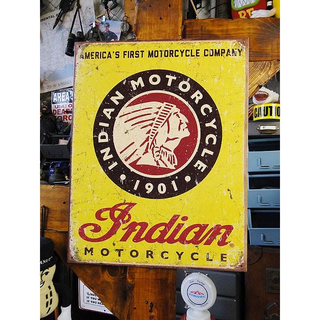 インディアンモーターサイクル　ブリキ看板　（Since 1901）　■ アメリカン雑貨 アメリカ雑貨 | 