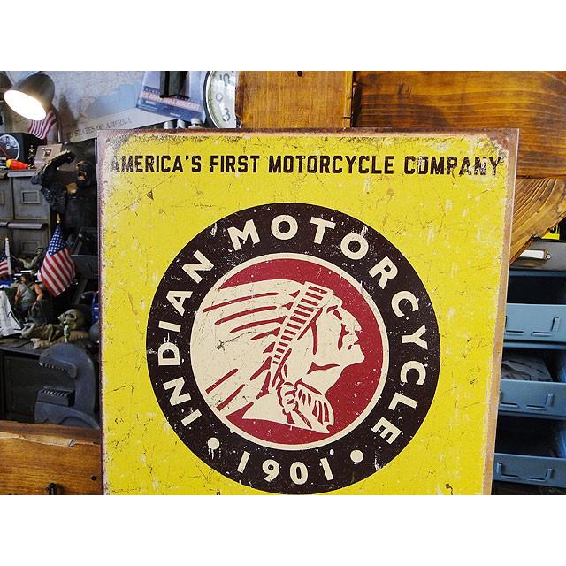 インディアンモーターサイクル　ブリキ看板　（Since 1901）　■ アメリカン雑貨 アメリカ雑貨 |  | 01