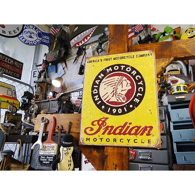 インディアンモーターサイクル　ブリキ看板　（Since 1901）　■ アメリカン雑貨 アメリカ雑貨 |  | 03