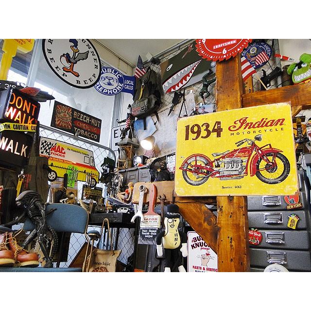インディアンモーターサイクル　ブリキ看板　1934年　インディアン　■ アメリカン雑貨 アメリカ雑貨 |  | 04