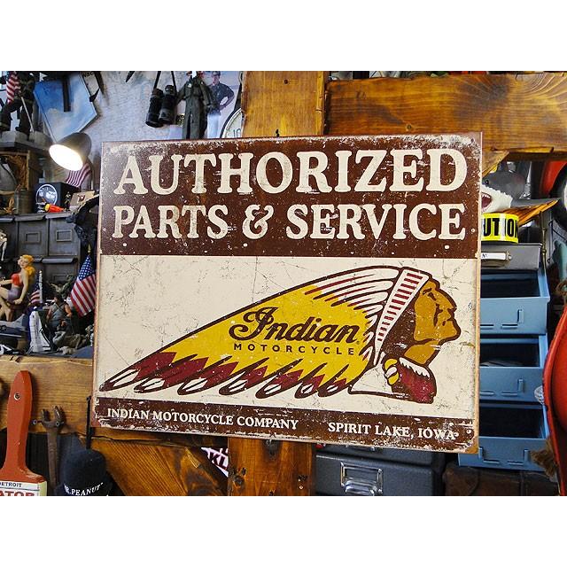 インディアンモーターサイクル　ブリキ看板　パーツ＆サービス　■ アメリカン雑貨 アメリカ雑貨 | 