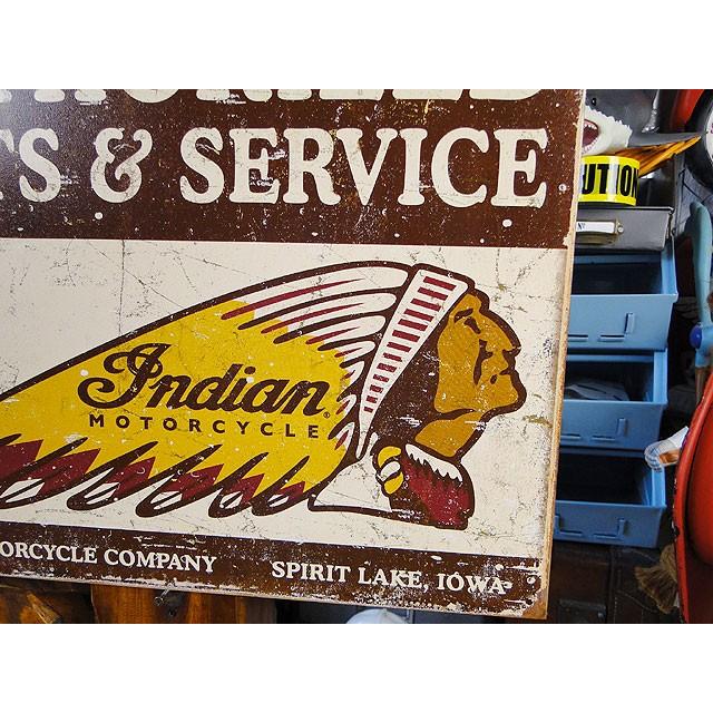 インディアンモーターサイクル　ブリキ看板　パーツ＆サービス　■ アメリカン雑貨 アメリカ雑貨 |  | 01