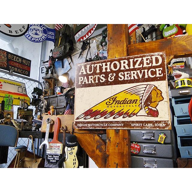 インディアンモーターサイクル　ブリキ看板　パーツ＆サービス　■ アメリカン雑貨 アメリカ雑貨 |  | 04