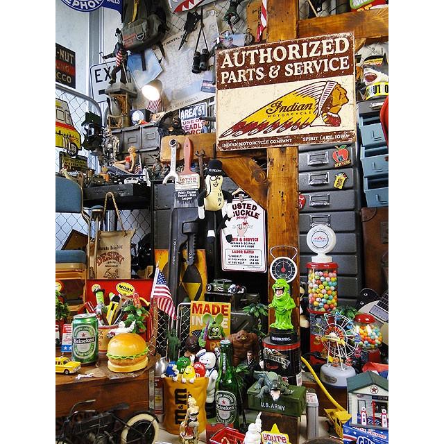 インディアンモーターサイクル　ブリキ看板　パーツ＆サービス　■ アメリカン雑貨 アメリカ雑貨 |  | 05