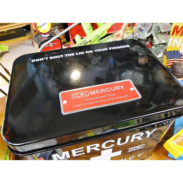 マーキュリー　エマージェンシーボックス　（ブラック）　■　アメリカン雑貨　アメリカ雑貨　MERCURY　収納　男前　救急箱　小物入れ | MERCURY | 01