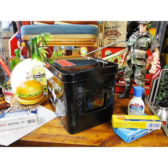 マーキュリー　エマージェンシーボックス　（ブラック）　■　アメリカン雑貨　アメリカ雑貨　MERCURY　収納　男前　救急箱　小物入れ | MERCURY | 03