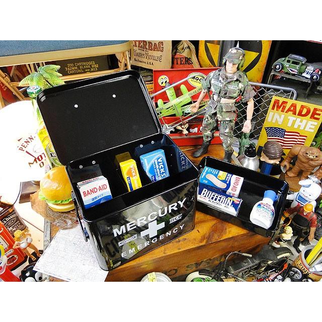 マーキュリー　エマージェンシーボックス　（ブラック）　■　アメリカン雑貨　アメリカ雑貨　MERCURY　収納　男前　救急箱　小物入れ | MERCURY | 04