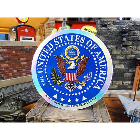 ミリタリープリズムステッカー　ラウンド/Sサイズ　（アメリカ合衆国ロゴ）　アメリカ雑貨　アメリカン雑貨　車　シール　ブランド | 