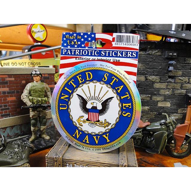 ミリタリープリズムステッカー　ラウンド/Sサイズ　（U.S.ネイビー）　アメリカン雑貨　アメリカ雑貨 | 
