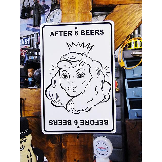 「お酒を飲むとオジサンがだんだん美女に見えてくる・・・・」　ミニジョーク看板　アメリカン雑貨 アメリカ雑貨 |  | 01