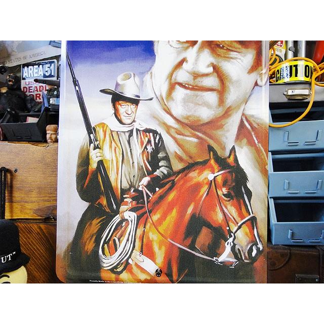 ジョン・ウェイン　ミニブリキ看板　（ホースライド）　■ アメリカン雑貨 アメリカ雑貨 |  | 02