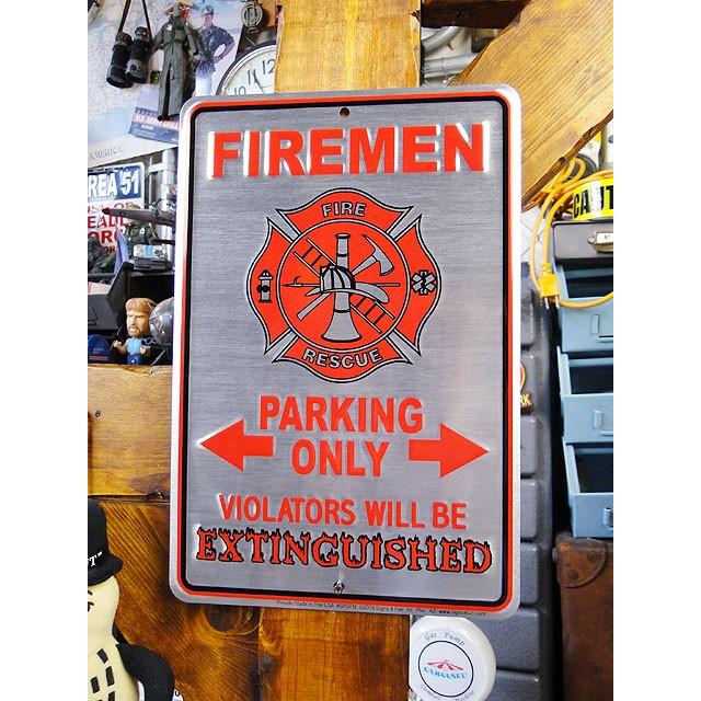 ファイヤーマン専用駐車場　ミニブリキ看板　アメリカン雑貨 アメリカ雑貨 | 