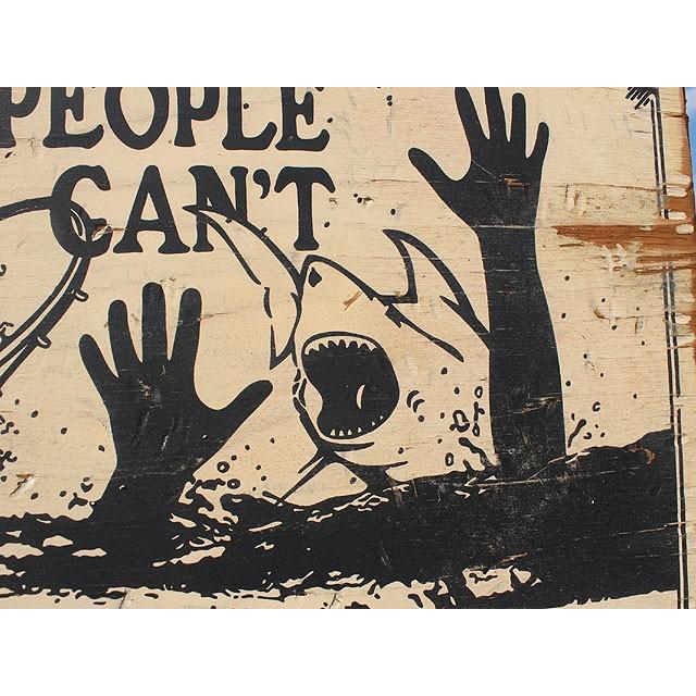 人食いサメに注意　木製看板　アメリカ雑貨 アメリカン雑貨 |  | 08