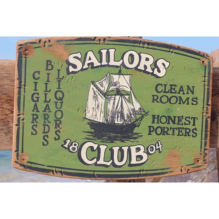 船乗り達の宿セーラークラブ　木製看板　アメリカ雑貨 アメリカン雑貨 |  | 01