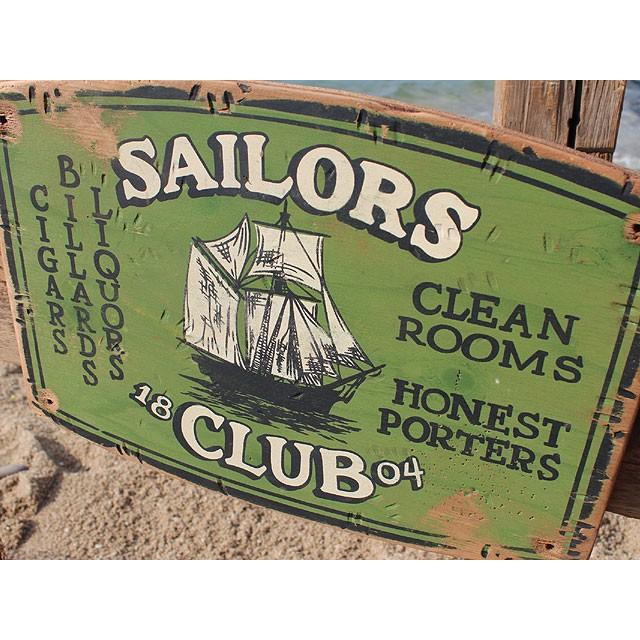 船乗り達の宿セーラークラブ　木製看板　アメリカ雑貨 アメリカン雑貨 |  | 02