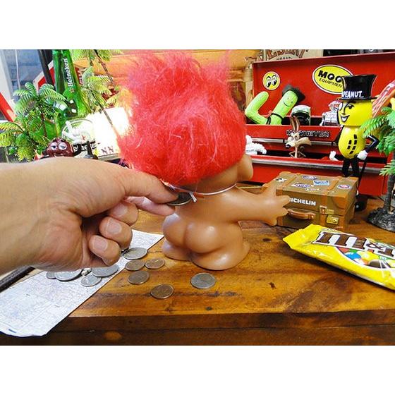 トロール人形バンク （レッド） □ アメリカ雑貨 アメリカン雑貨 