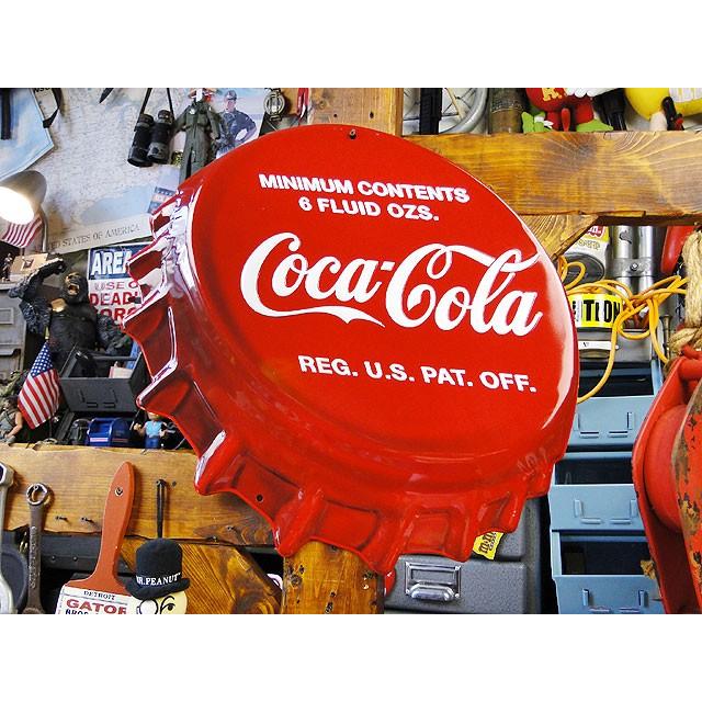 コカ・コーラ エンボスティンサイン ボトルキャップ・ダイカット