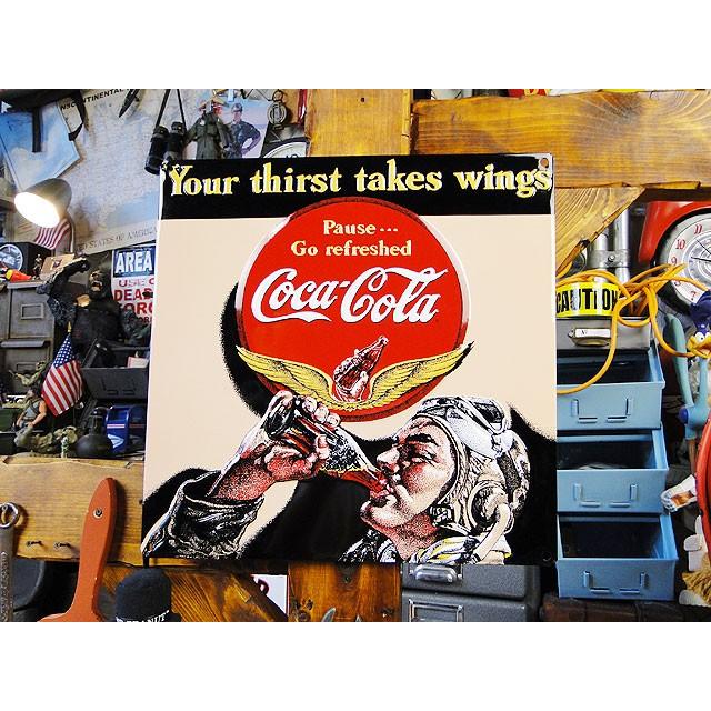 コカ・コーラ　エンボスティンサイン　（アヴィエイターマン）　アメリカ雑貨　アメリカン雑貨 | Coca Cola
