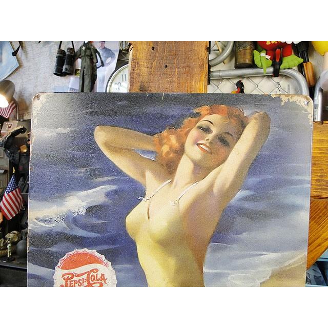 ペプシガール　ブリキ看板　アメリカ雑貨　アメリカン雑貨 |  | 01