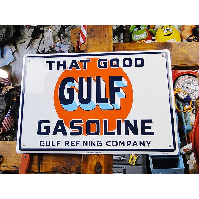 ガルフ ブリキ看板 （THAT GOOD GULF GASOLINE） アメリカン雑貨