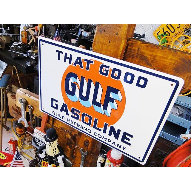 ガルフ ブリキ看板 （THAT GOOD GULF GASOLINE） アメリカ雑貨