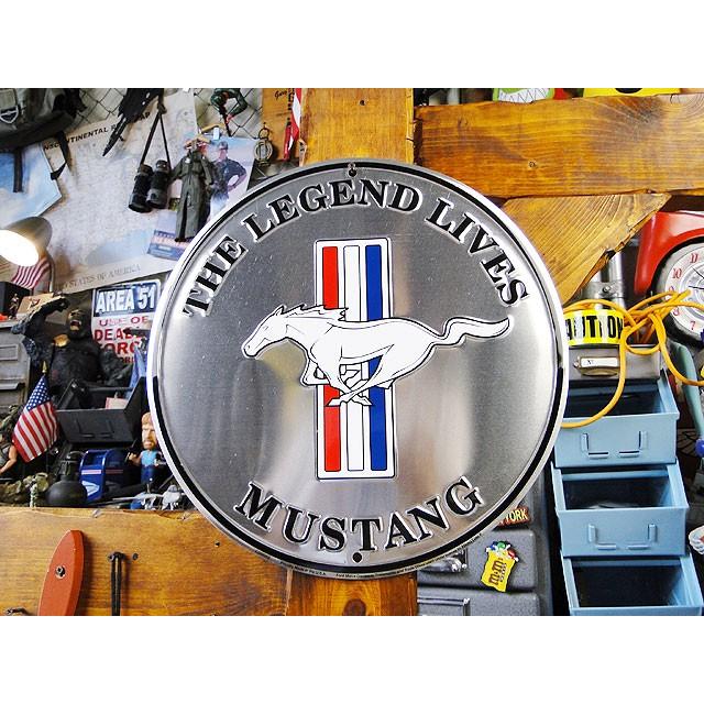 マスタングロゴ　ラウンドブリキ看板　アメリカ雑貨　アメリカン雑貨 | アメリカン レトロ