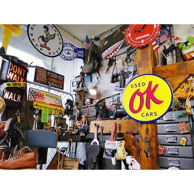 USED OK CARS 看板 アメリカン雑貨 ガレージ　インテリア　中古車 OK USED CAR ブリキ看板 □ アメリカン雑貨 アメリカ雑貨 : アメリカン