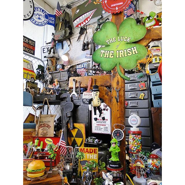 ★稀少な絶盤品★ アイリッシュクローバー　U.S.ヘヴィースチールサイン　アメリカン雑貨 アメリカ雑貨