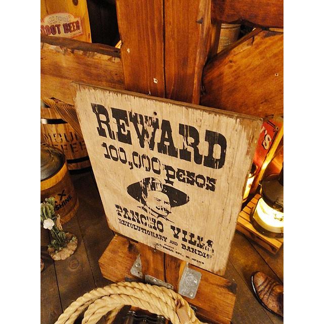 西部のお尋ね者　ポスター　木製看板　（パンチョ・ヴィラ）　アメリカ雑貨　アメリカン雑貨 |  | 01