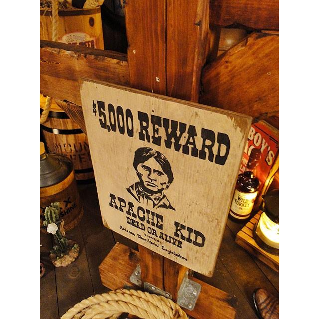 西部のお尋ね者ポスター　木製看板　（アパッチキッド）　アメリカ雑貨　アメリカン雑貨 |  | 01