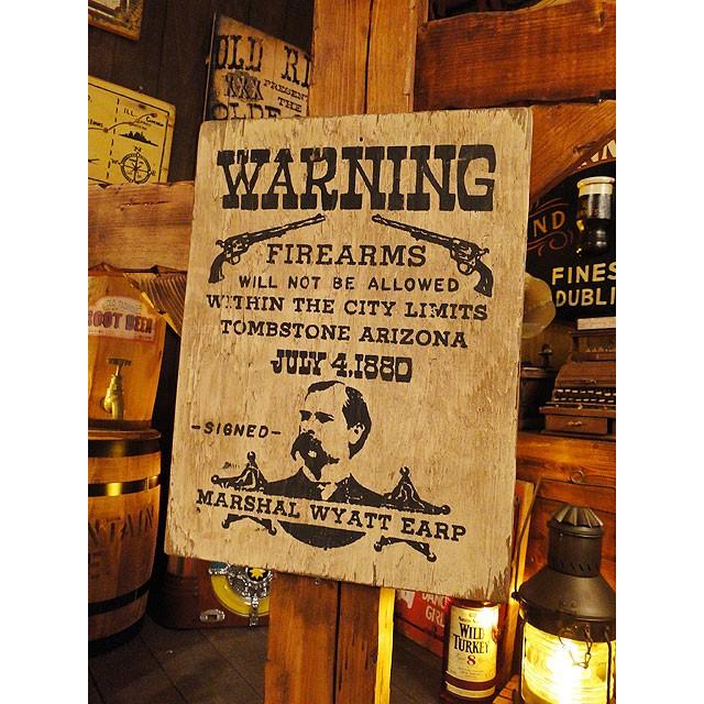 西部のお尋ね者ポスター　木製看板　（ワイアット・アープ）　アメリカ雑貨　アメリカン雑貨 | 