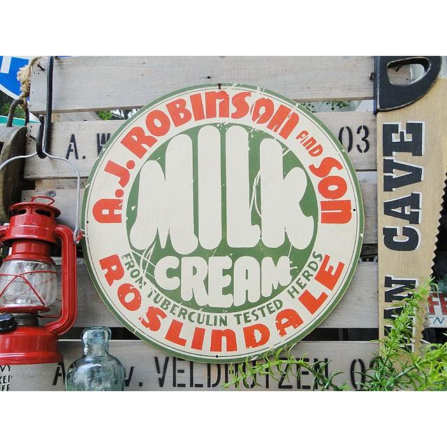 昔のアドバタイジング ウッドサイン （ミルククリーム） アメリカン