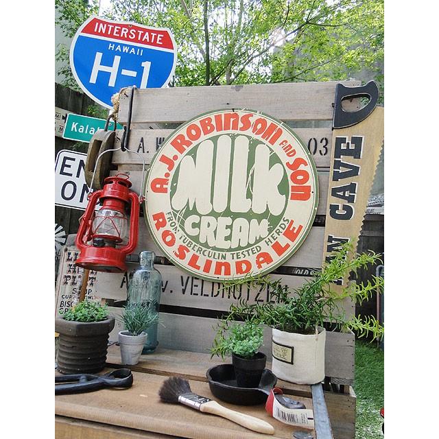 昔のアドバタイジング ウッドサイン （ミルククリーム） アメリカン