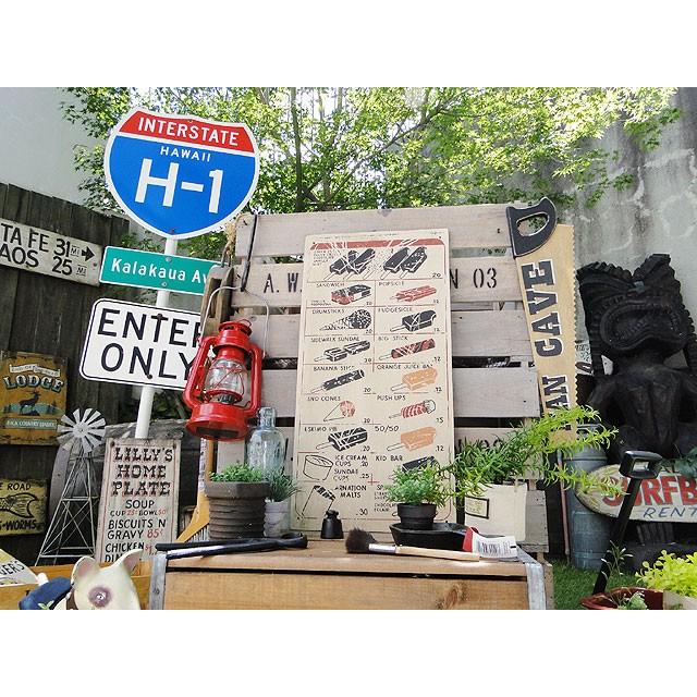 昔のアドバタイジング ウッドサイン （アイスメニュー） アメリカン