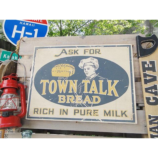 昔のアドバタイジング ウッドサイン （タウントーク） アメリカ雑貨