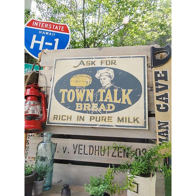 昔のアドバタイジング ウッドサイン （タウントーク） アメリカ雑貨