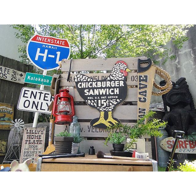 昔のアドバタイジング　ウッドサイン　（チックバーガー）　アメリカ雑貨　アメリカン雑貨　木製看板 |  | 04